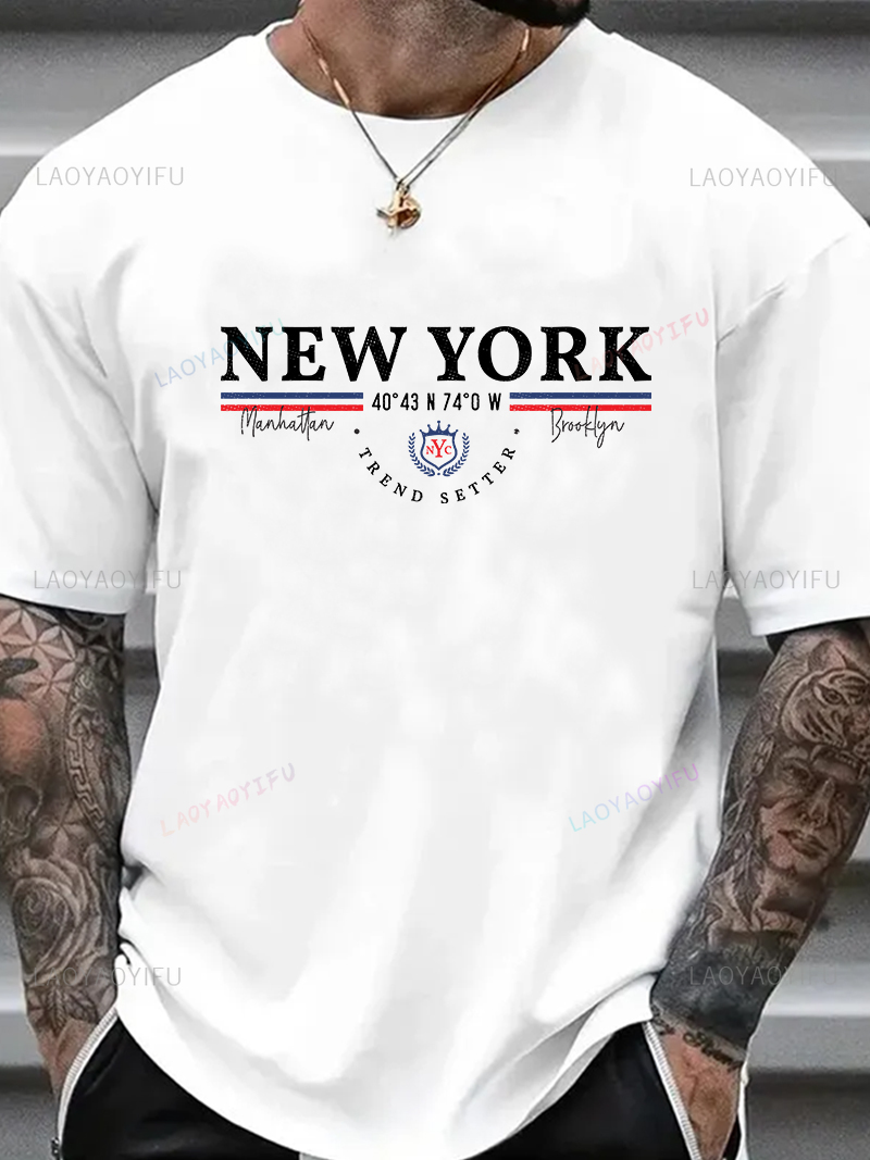 Vintage Fashion New York - New York Letter Grafikli Tişört Unisex