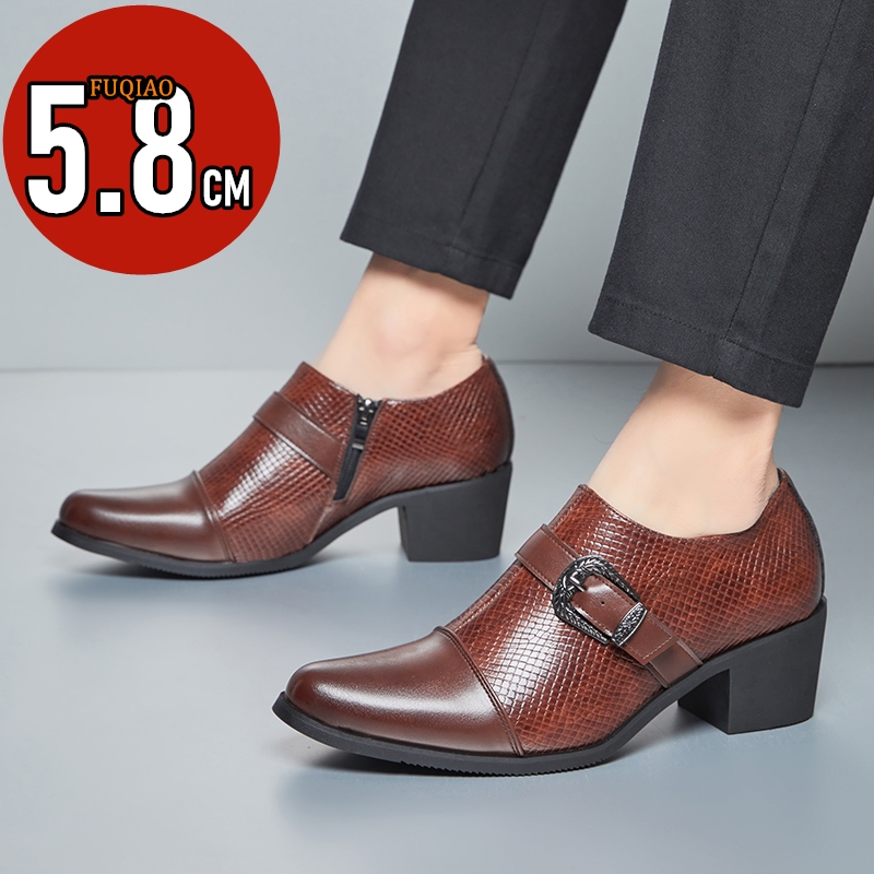 Vintage Fashion Prints - Vintage Stil erkek Yüksek Topuk Deri