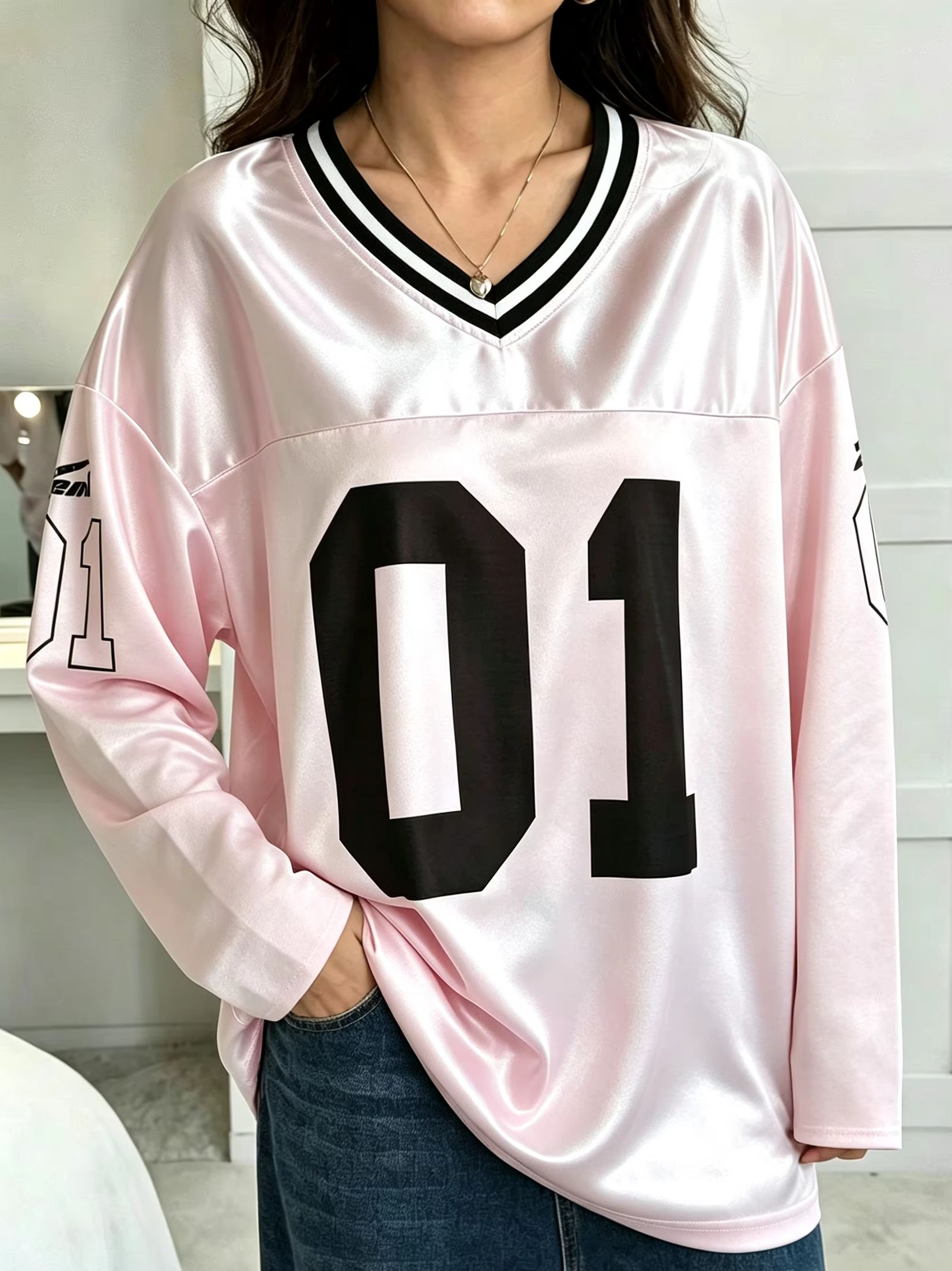 Vintage Fashion Prints - Erkek Kadın Vintage Uzun Kollu Oversize