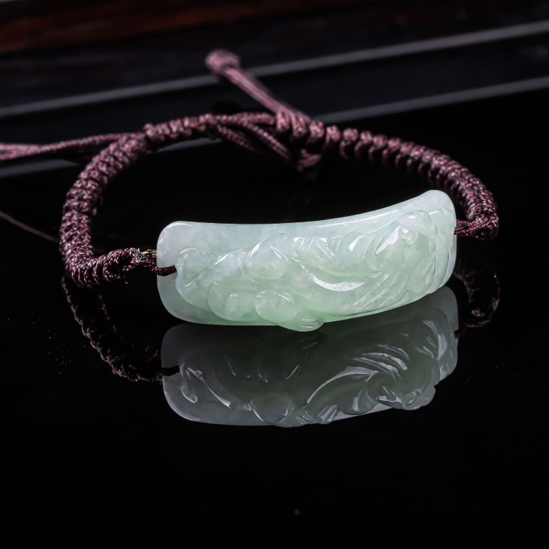 Vintage Fashion Accessories - Birmanya Jadeit Pixiu Bilezik Oyma El