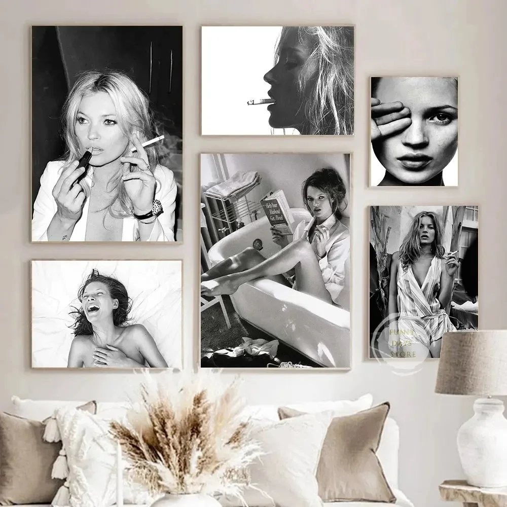 Vintage Fashion Sketches - Vintage Seksi Süper Model Kate Moss