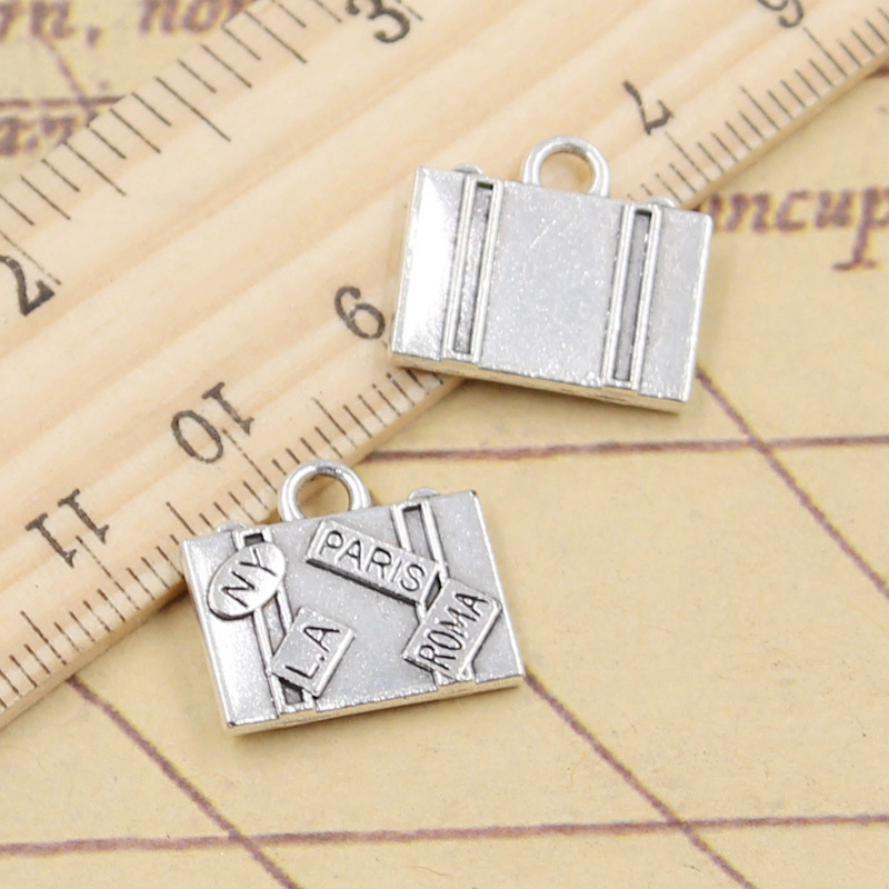 Vintage Fashion New York - 10 adet Charms seyahat çantaları New