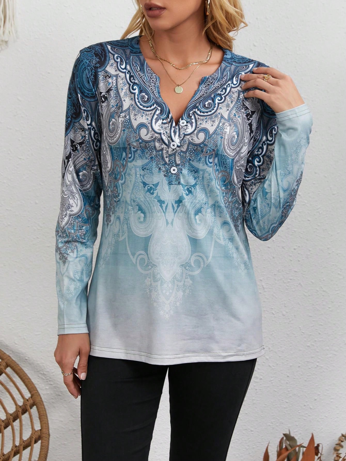 Kadınlar İçin Etnik Tarz Üst:  - Vintage Fashion Prints incelemesi ve fiyatı